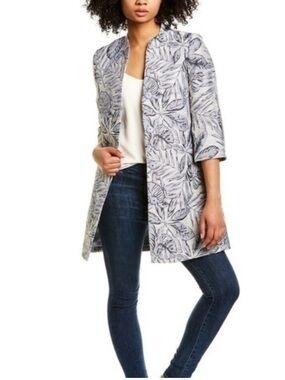 J.McLaughlin Tropical Leaf Jacquard long jacket